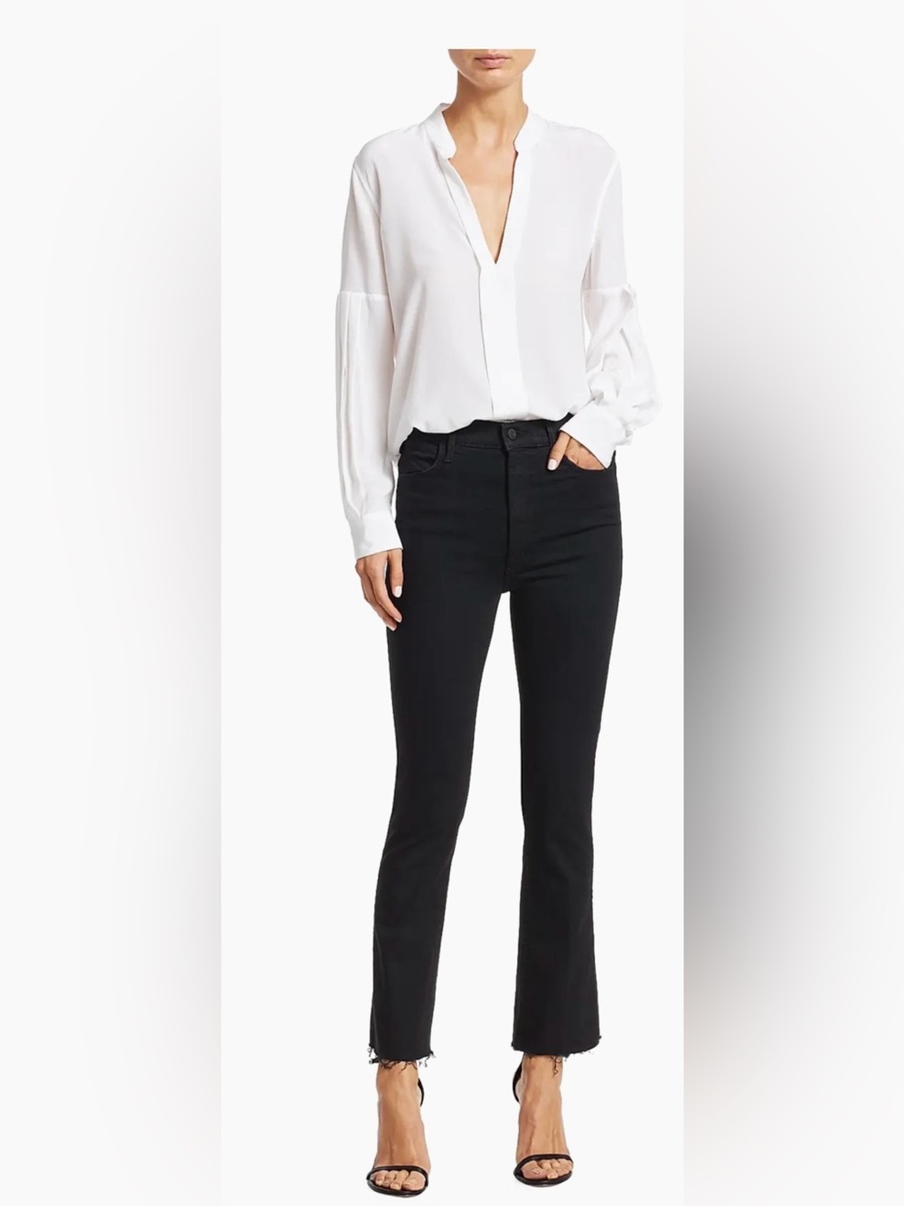 MOTHER The Hustler High-Rise Ankle Fray Jeans — Not Guilty